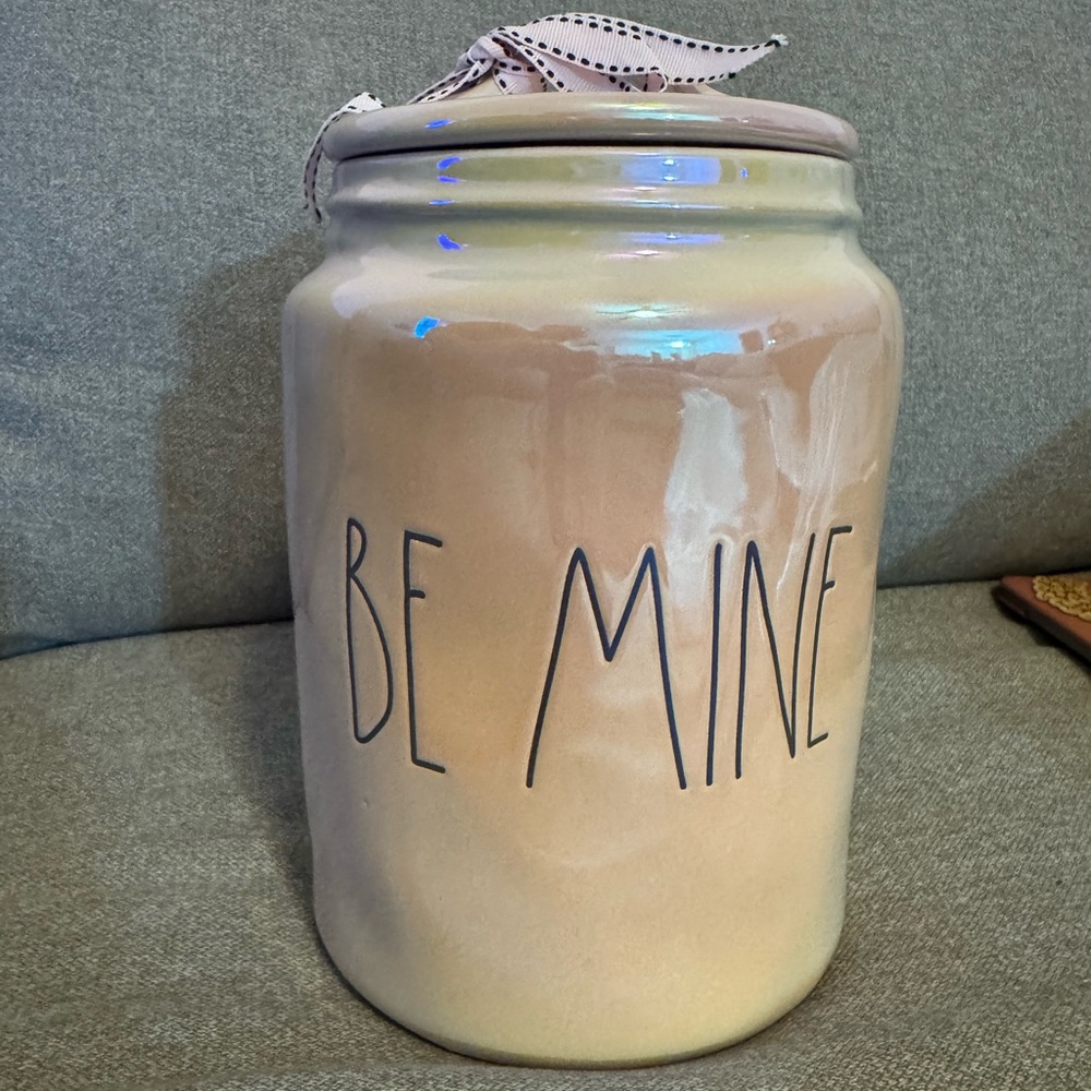Rae Dunn Be Mine Canister Iridescent Pink *NEW*